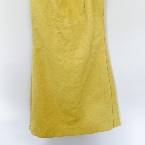 Anthro Rain In Spain Chartreuse Shift Dress 8 - Picture 6 of 16